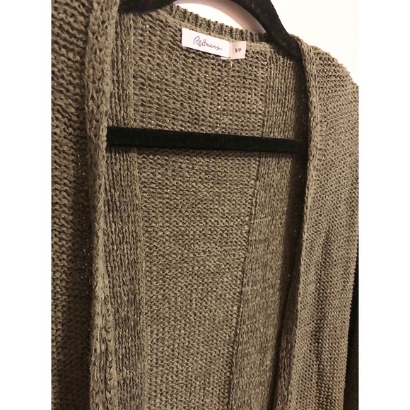 Army Green Knit Cardigan - Picture 2 of 2